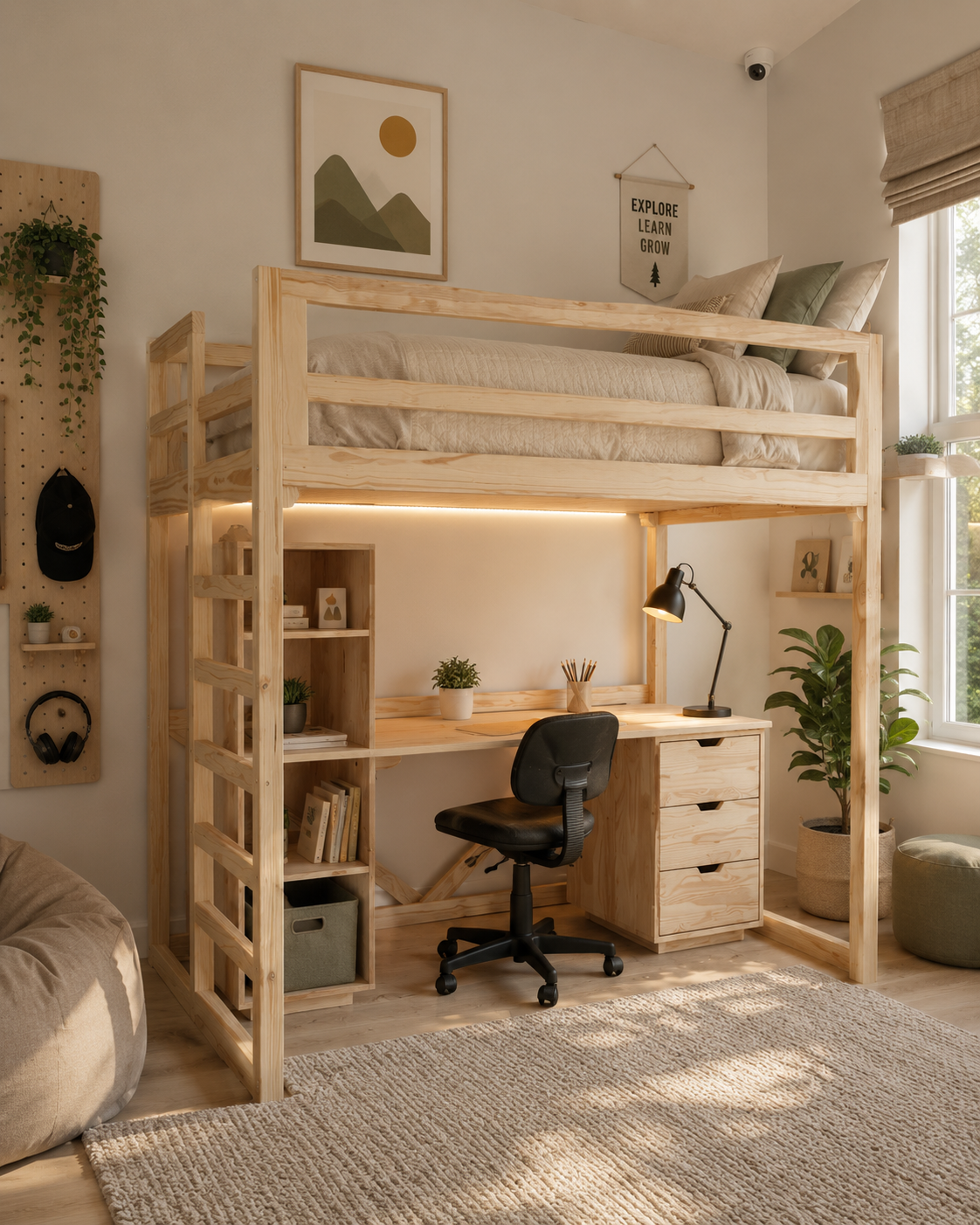 The Study-Loft Bed Set