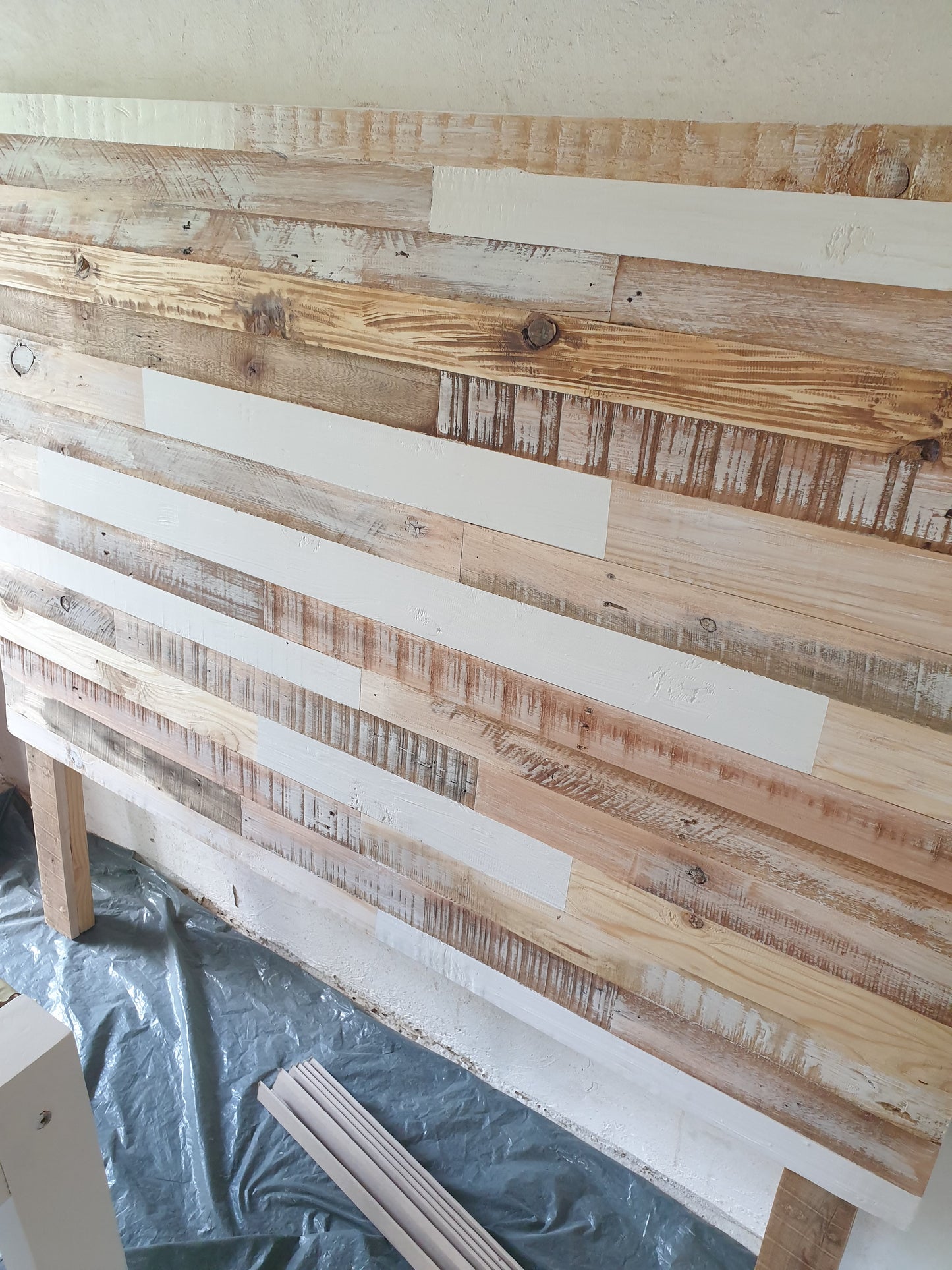 White-Technique Staggered Headboard