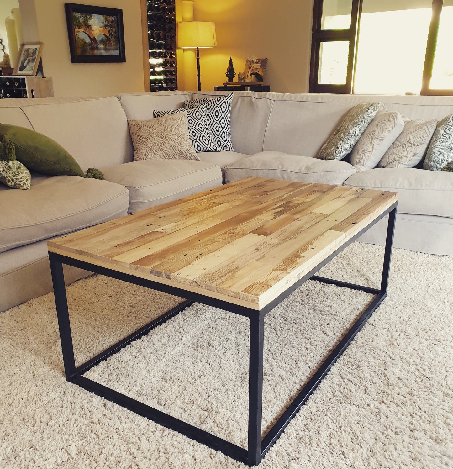 Steel Frame Coffee Table