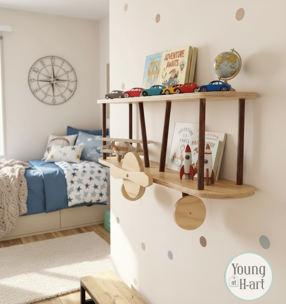 Aeroplane shelf boys room