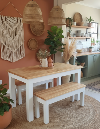 North Country Table & 2x Benches - In Stock