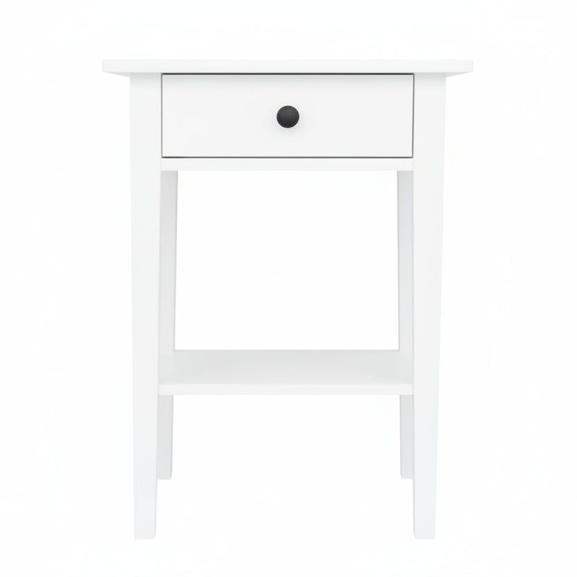 White cabinet with a drawer on a white background