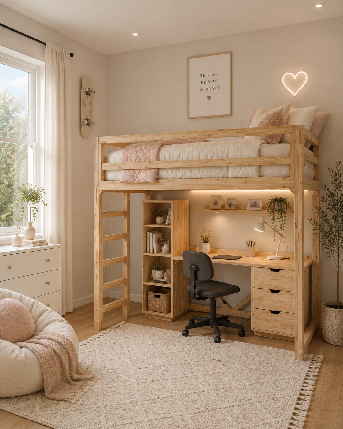 The Study-Loft Bed Set