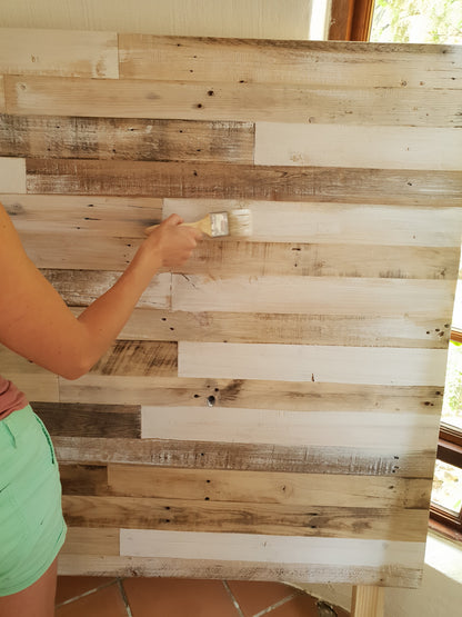White-Technique Staggered Headboard