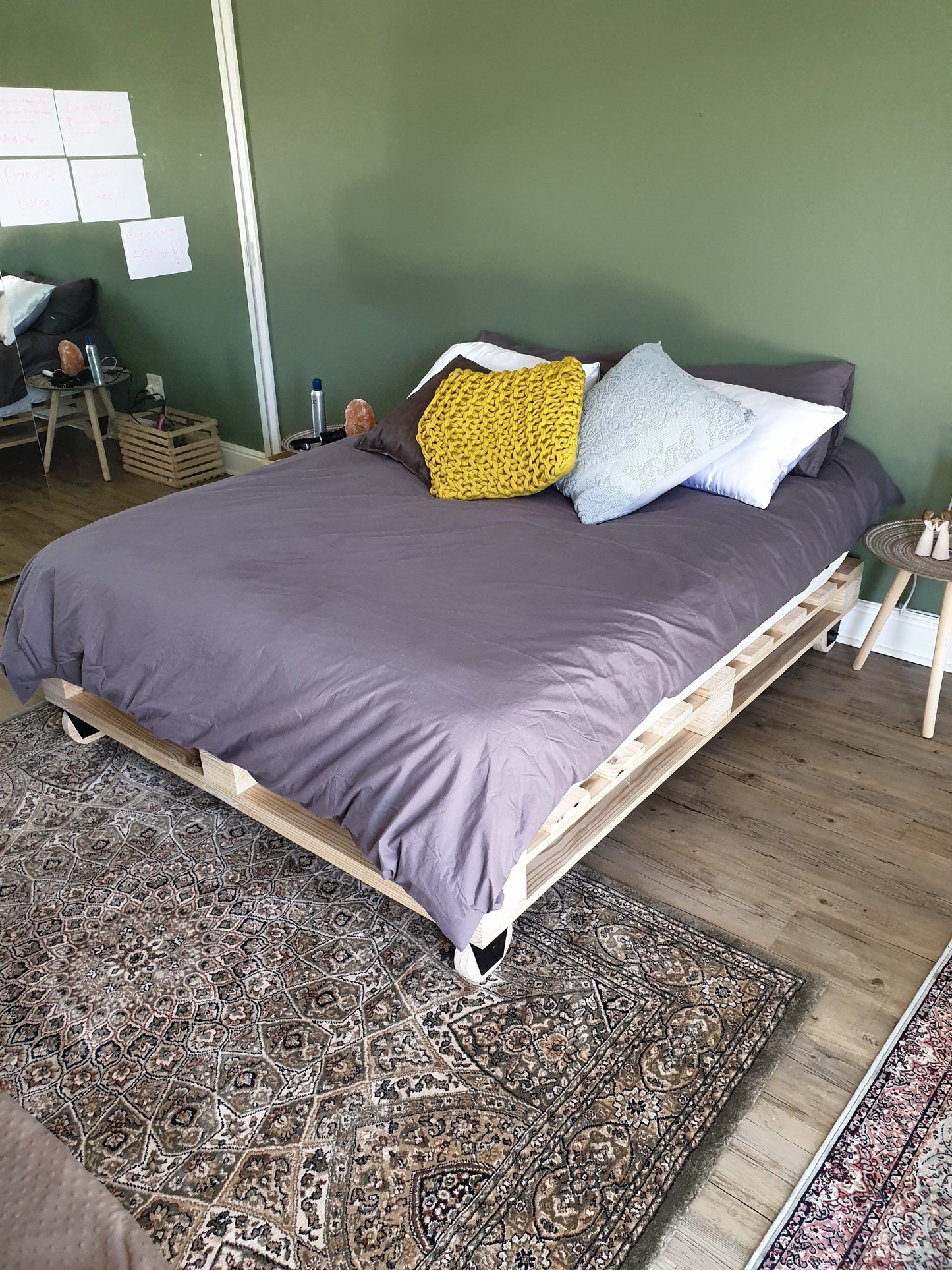 Crafted Pallet Wheel Bed - Furniture