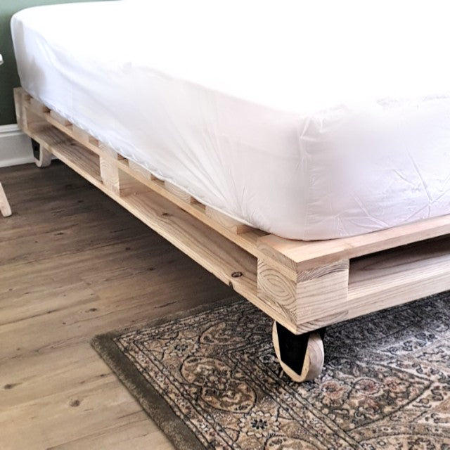 Crafted Pallet Wheel Bed - Furniture