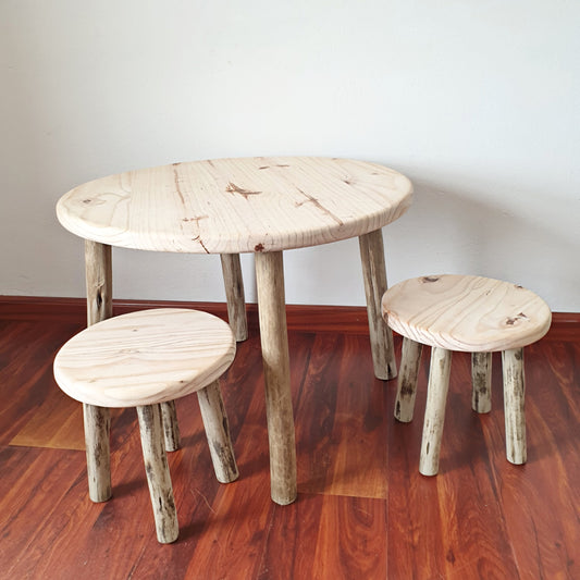 Rustic Kids Table & Stools - Furniture