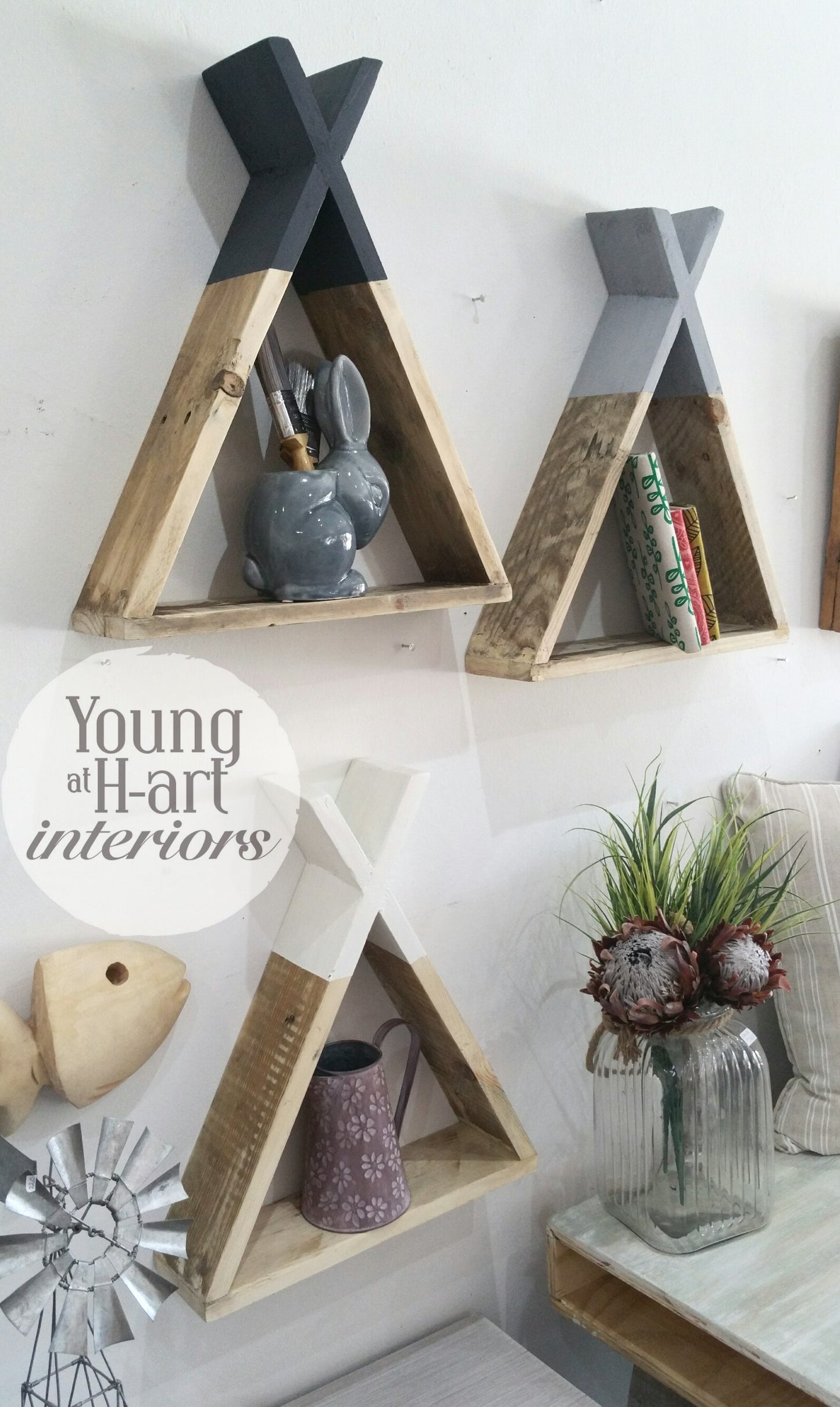 Rustic Tee Pee Shelves