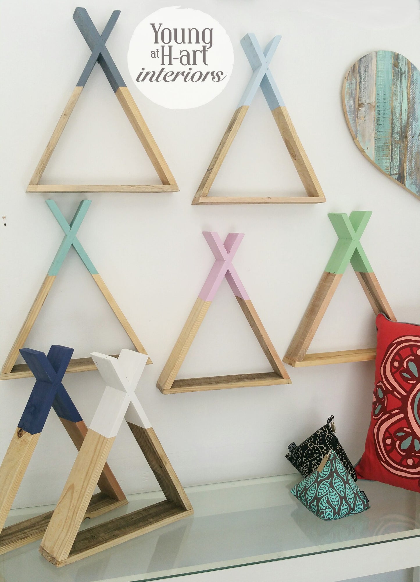 Rustic Tee Pee Shelves