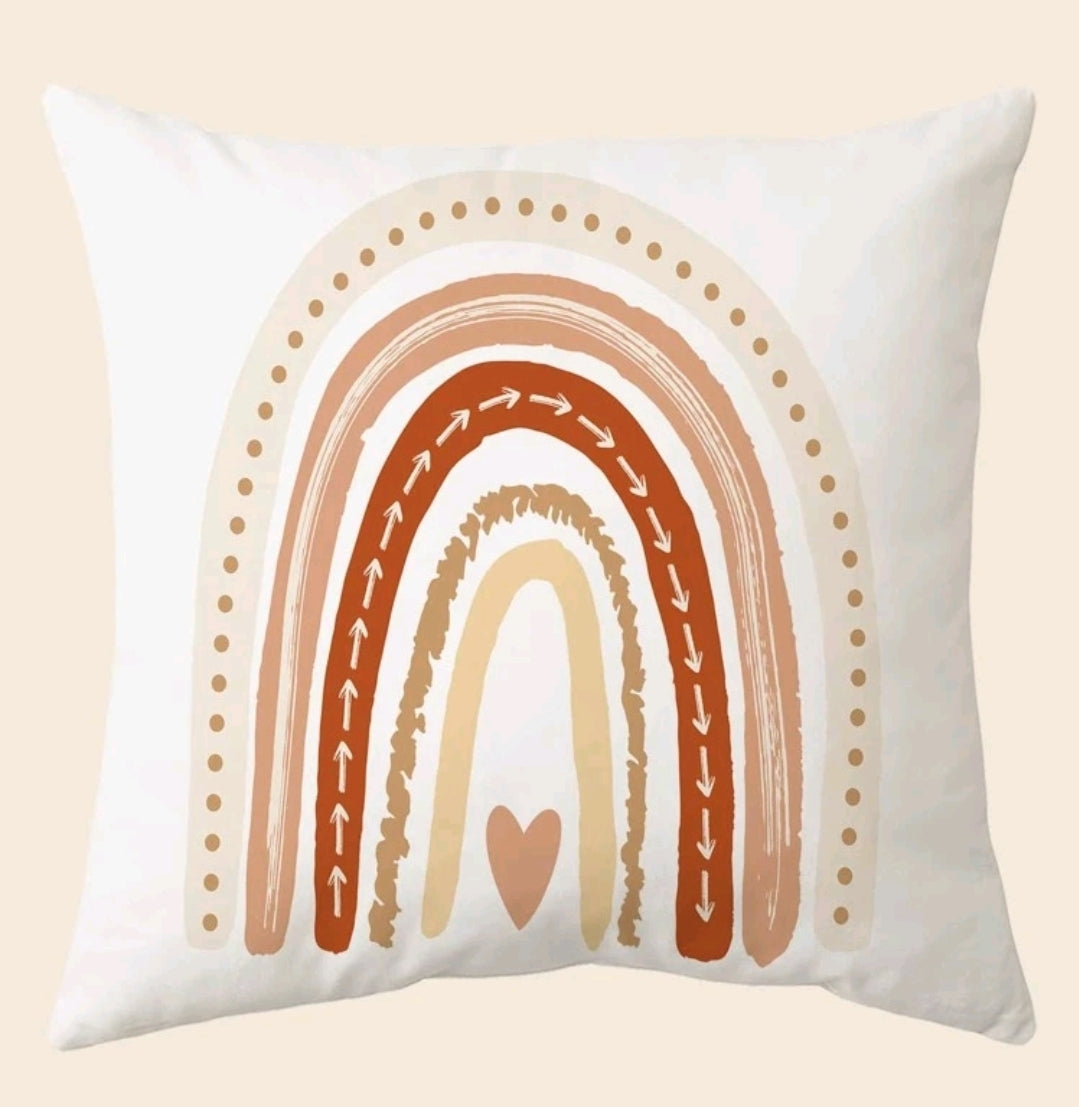 Rainbow Heart Cushion Cover