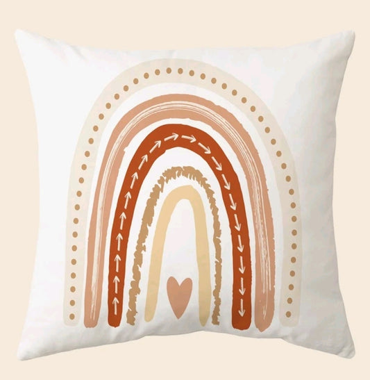 Rainbow Heart Cushion Cover
